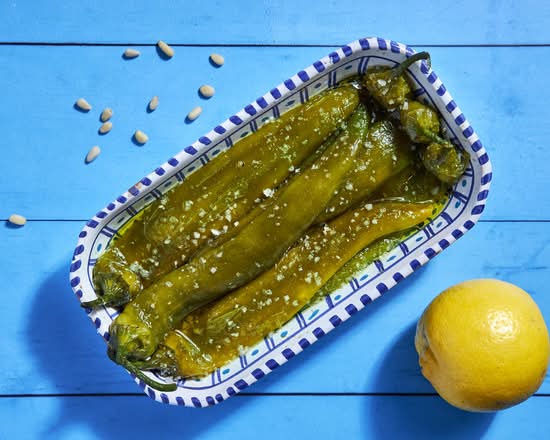 Piments grillés à l'huile d'olive et fleur de sel